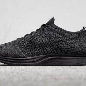 MENS FLYKNIT RACER TRIPLE BLACK ANTHRACITE RUNNING SHOES